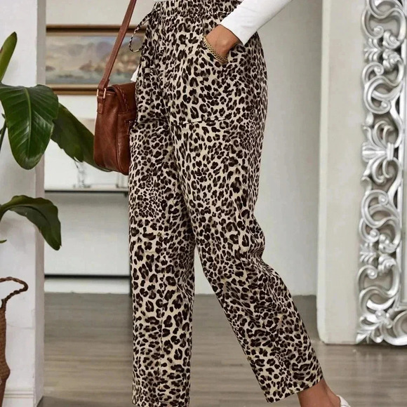 Multicolor Casual Women's Elastic Waist Corduroy Straight Leg Pants - Picture 7 of 7